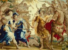 Caesar in the Gallic Wars from The Story of Caesar and Cleopatra, Flanders, c. 1680. Creator: Willem van Leefdael