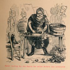 Caesar looking for the Pearls for which Britain was celebrated c1860, (c1860). Artist: John Leech