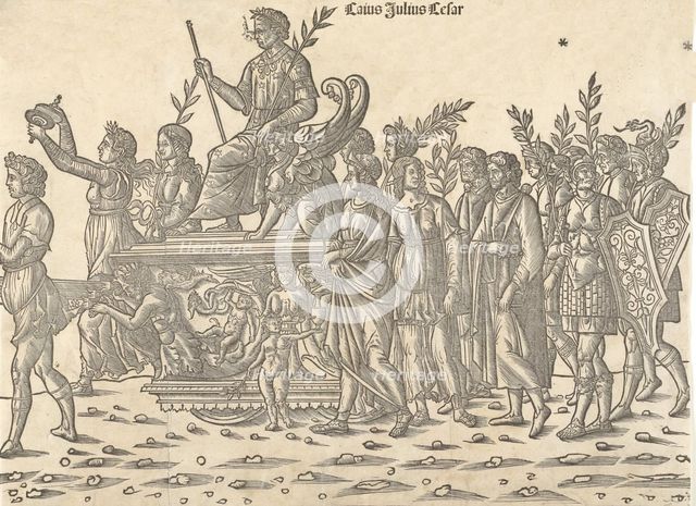Caesar riding on his chariot, from 'The Triumph of Caesar', 1504. Creator: Jacob von Strassburg.