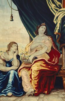 Caesar's Death Makes Cleopatra Mourn from The Story of Caesar and Cleopatra, Flanders, c. 1680. Creator: Gerard Peemans
