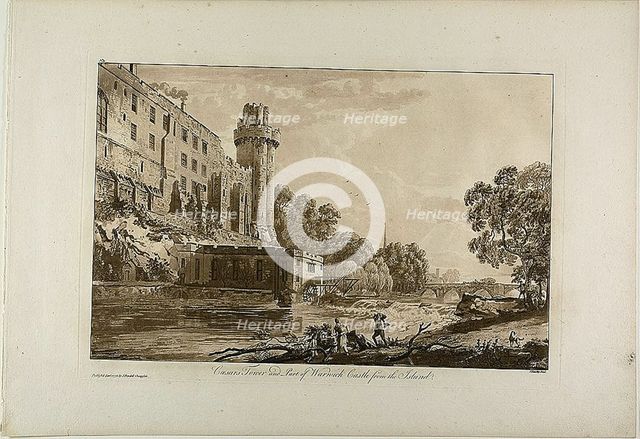 Caesar’s Tower and Part of Warwick Castle from the Island, plate three from Views of Warwick..., Jan Creator: Paul Sandby.