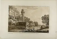 Caesar’s Tower and Part of Warwick Castle from the Island, plate three from Views of Warwick..., Jan Creator: Paul Sandby