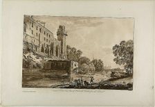 Caesar’s Tower and Part of Warwick Castle from the Island, plate three from Views of Warwick..., Jan Creator: Paul Sandby
