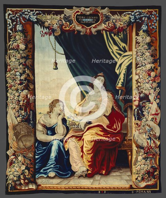 Caesar's Death Makes Cleopatra Mourn from The Story of Caesar and Cleopatra, Flanders, c. 1680. Creator: Gerard Peemans.