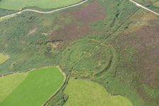 Caer Bran Iron Age multivallate hillfort earthwork, near Sancreed, Cornwall, 2016. Creator: Damian Grady