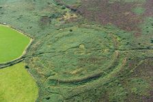 Caer Bran Iron Age multivallate hillfort earthwork, near Sancreed, Cornwall, 2016. Creator: Damian Grady