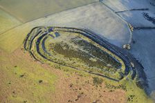 Caer Caradoc, an Iron Age multivallate hillfort earthwork, Chapel Lawn, Shropshire, 2024. Creator: Damian Grady