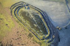 Caer Caradoc, an Iron Age multivallate hillfort earthwork, Chapel Lawn, Shropshire, 2024. Creator: Damian Grady