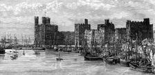 Caernarfon Castle, Gwynedd, Wales, 19th century.Artist: Benoist