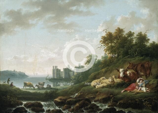 'Caernarvon Castle', 1783-1840. Artist: Charles Towne