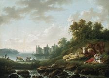 Caernarvon Castle 1783-1840. Artist: Charles Towne