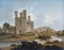 Caernarvon Castle 1792. Creator: Julius Caesar Ibbetson