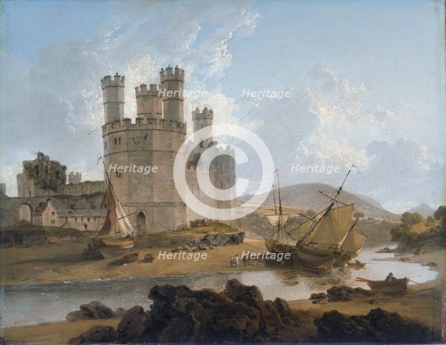 'Caernarvon Castle', 1792. Creator: Julius Caesar Ibbetson.