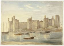 Caernarvon Castle, 1845. Creator: Elizabeth Murray