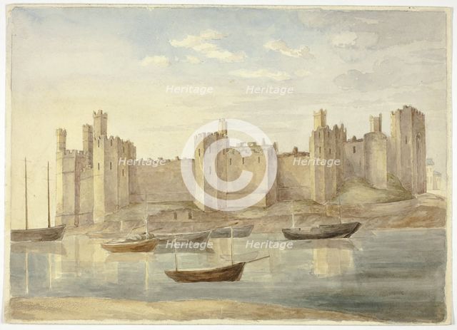 Caernarvon Castle, 1845. Creator: Elizabeth Murray.