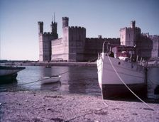 Caernarvon Castle, Caernarvon, Wales, c1955. Creator: Arthur Charles Kirby Ware
