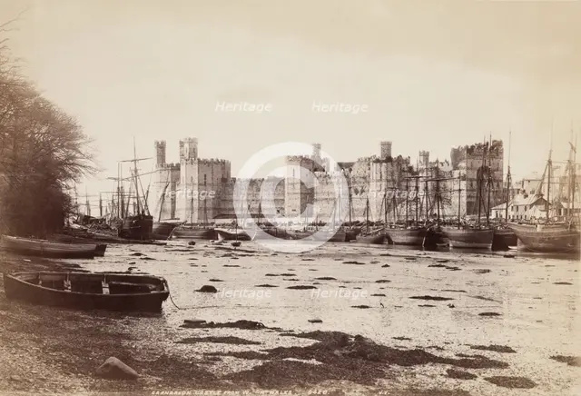 Caernarvon Castle from the West, between 1870 and 1880. Creator: James Valentine.