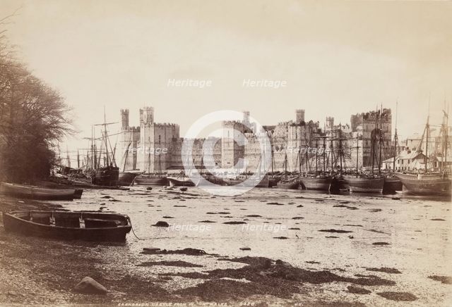 Caernarvon Castle from the West, between 1870 and 1880. Creator: James Valentine.