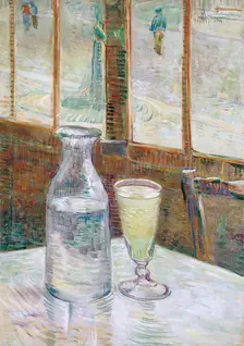 Café table with absinth, 1887. Artist: Gogh, Vincent, van (1853-1890)