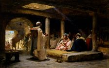 Cafe at Biskra, Algeria, 1884. Creator: Frederick Arthur Bridgman