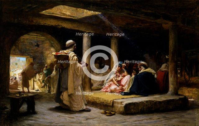 Cafe at Biskra, Algeria, 1884. Creator: Frederick Arthur Bridgman.