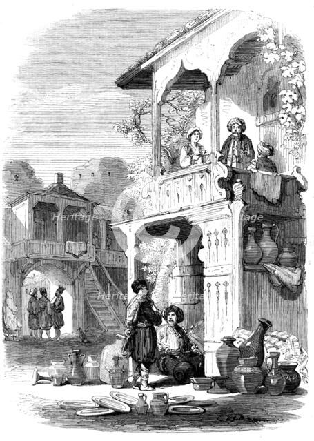 Café, at Karasu-Bazar - sketched by Willibald Richter, 1856.  Creator: Unknown.