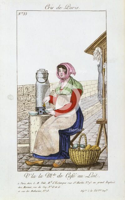 Café-au-lait seller, 1826. Artist: Unknown