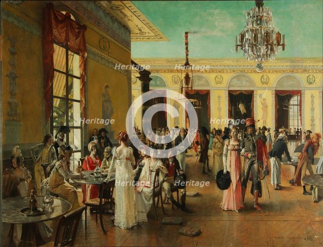 Café Frascati (A Scene From Napoleon's Time=, 1893. Artist: Flameng, François (1856-1923)