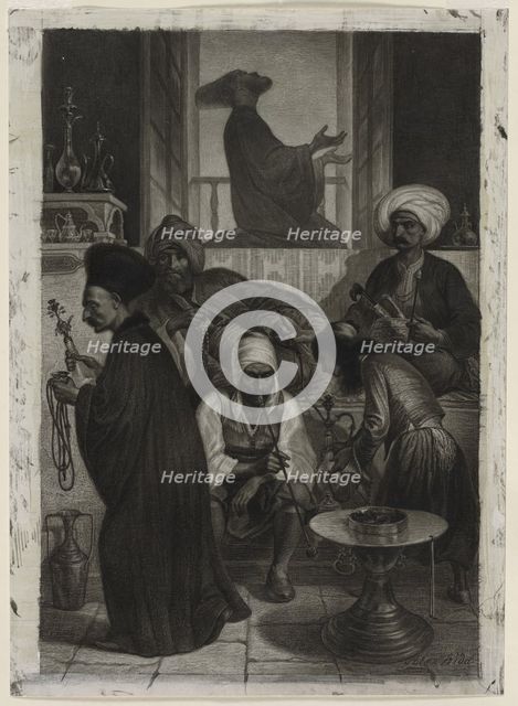 Café in Constantinople, 1847. Creator: Alexandre Bida (French, 1823-1895).