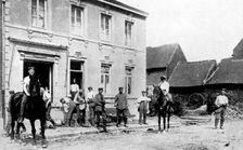 Café in Mouland, destroyed by Germans First World War, 1914