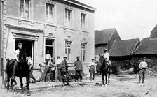 Café in Mouland, destroyed by Germans First World War, 1914