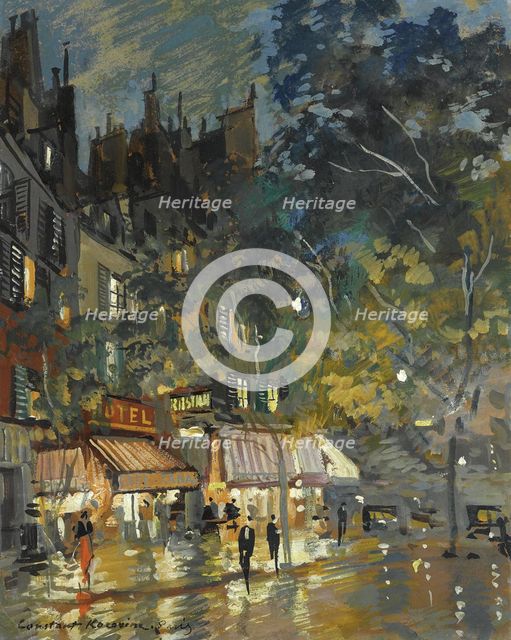 Café in Paris by night, 1936. Artist: Korovin, Konstantin Alexeyevich (1861-1939)