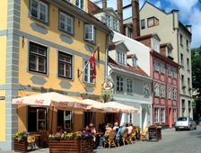 Cafe on Meistaru iela, Riga, Latvia. Creator: Peter Thompson