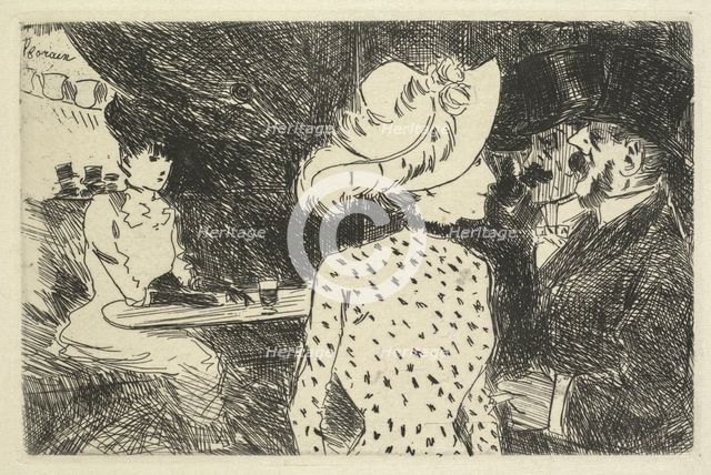 Cafe Scene (descriptive), 1880-1886. Creator: Jean Louis Forain (French, 1852-1931).