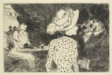 Cafe Scene (descriptive), 1880-1886. Creator: Jean Louis Forain (French, 1852-1931)