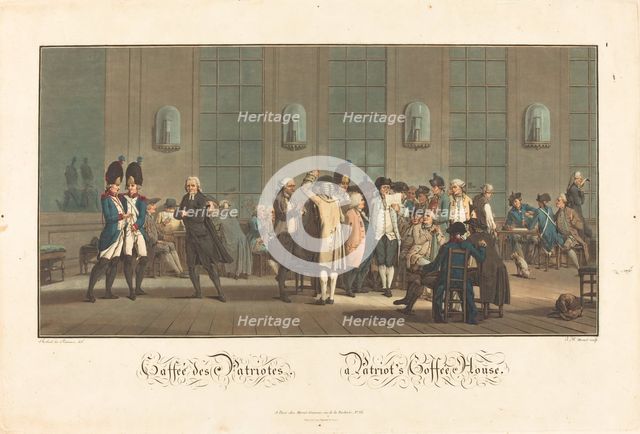 Caffeé des Patriotes - A Patriot's Coffée House, 1792. Creator: Jean Baptiste Morret.