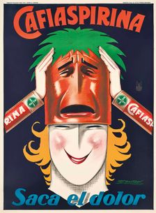 Cafiaspirina. Saca el dolor, 1930. Creator: Mauzan, Luciano Achille (1883-1952)