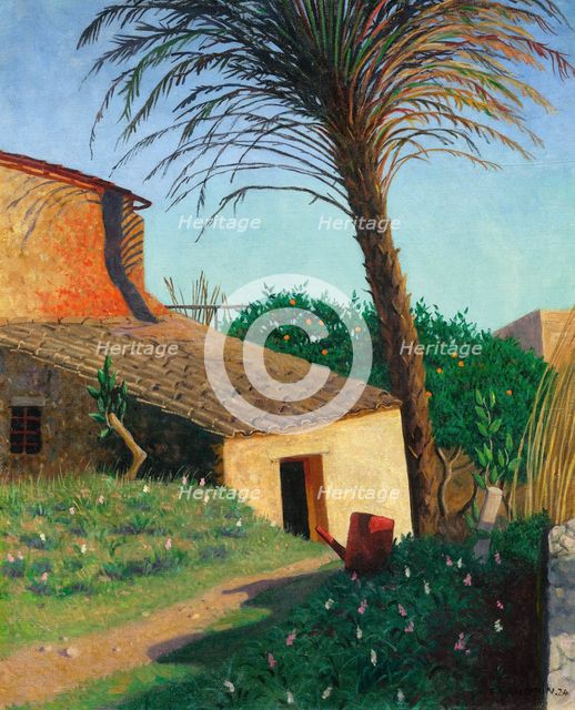 Cagnes. The palm tree, 1924. Creator: Vallotton, Felix Edouard (1865-1925).