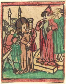 Caiaphas Tearing his Clothes, probably 1449. Creator: Unknown