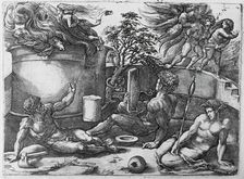 Cain Watching his Sacrifice in Flames, between 1530 and 1535. Creator: Unknown