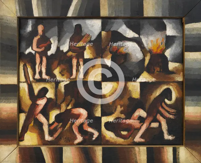 Cain and Abel (Old Testament cycle), 1918. Creator: Segal, Arthur (1875-1944).