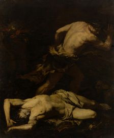 Cain Fleeing after the Murder of Abel, mid-17th century. Creator: Giovanni Battista Langetti