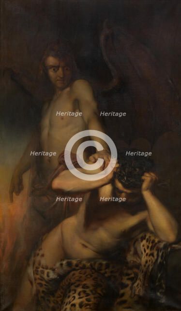 Cain in the Spell of Satan, 1843. Creator: Edward Dujardin.