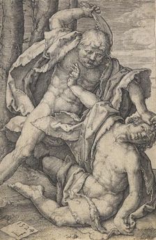 Cain killing Abel, 1524. Creator: Lucas van Leyden