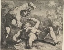 Cain Killing Abel, ca. 1591. Creators: Cornelis Cornelisz van Haarlem, Jan Muller