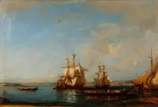 Caiques and Sailboats at the Bosphorus, Second Half of the 19th cen.. Artist: Ziem, Felix-Francois George (1821-1911)