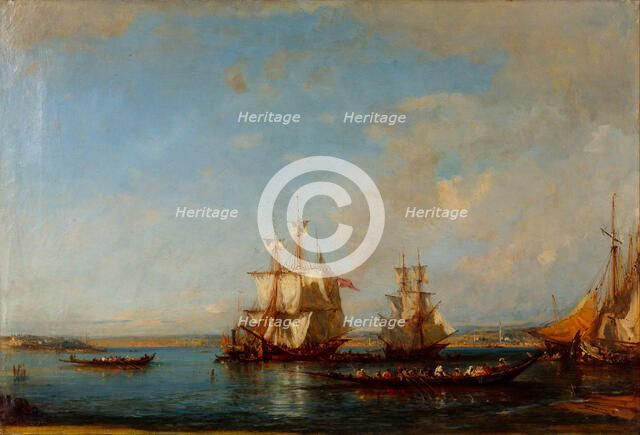 Caiques and Sailboats at the Bosphorus, Second Half of the 19th cen.. Artist: Ziem, Felix-Francois George (1821-1911)