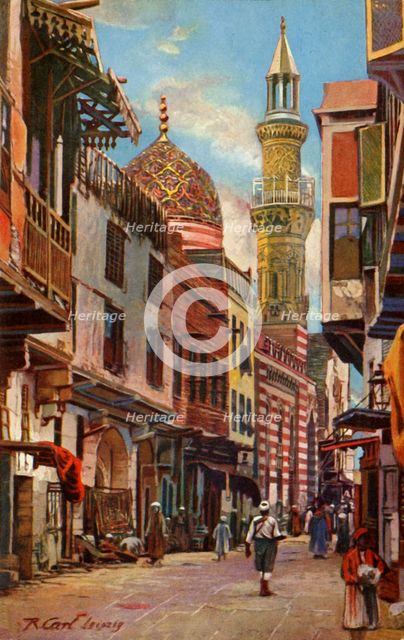 'Cairo: Boulac Street and Mosque of Aboul-Ela', c1918-c1939. Creator: Unknown.