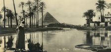 Cairo - Flood Time near Pyramids c1918-c1939. Creator: Unknown