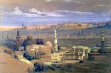 Cairo from the Gate of Citizenib, looking towards the Desert of Suez 19th century. Artist: David Roberts